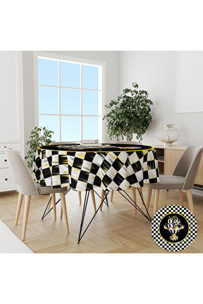 yok yok evim eve dair her şey YUVARLAK DESENLİÖZEL TASARIM KOLAY TEMİZLENEBİL...