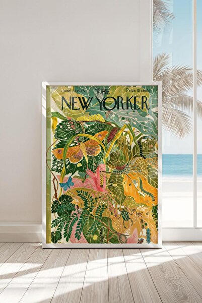 Buka Shops Çerçeveli Vintage "New Yorker Botanik" Premium Tablo: Eşsiz Sanat ve Kültür Dokunuşu
