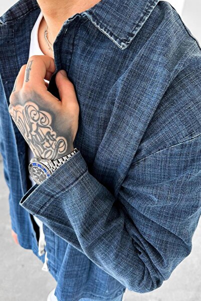 HAFKAGİYİM Navy Blue Patterned Premium Relaxed Jacket