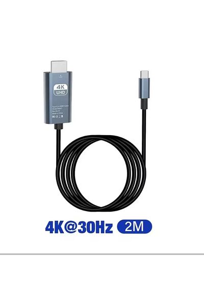 DUTRIEUX 4K 30Hz  Gray 2m 4K 30/60Hz HD Video Conversion Cable Typec To Hdmi Same Screen Cable TV Computer 2