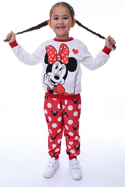 minikiss Printed 2 Thread Combed Cotton Girls' Bottom and Top Set
