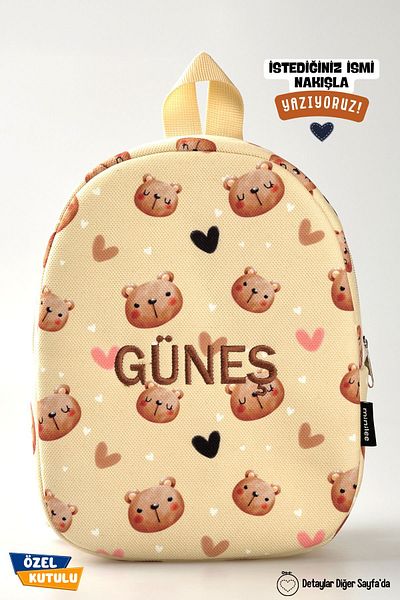 Minilee [We Write the Name You Want with Embroidery] - Cute Bears 0-8 Years Old - Children's Kindergarten, Nursery Backpack