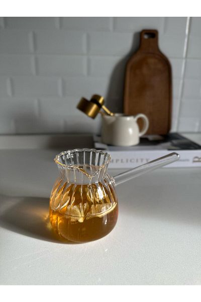 Zülba Home وعاء قهوة زجاجي مقاوم للحرارة