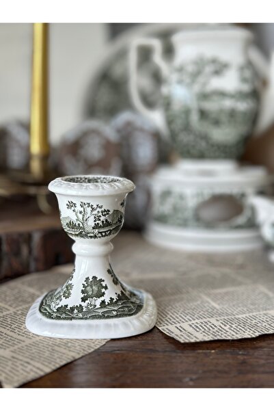 Villeroy & Boch Villeroy Boch Rusticana Damgalı Yeşil Haki Porselen Antika Şa...