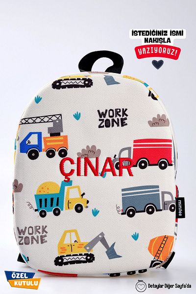 Minilee [We Write the Name You Want with Embroidery] - Work Site 0-8 Years Old - Children's Kindergarten, Nursery Backpack