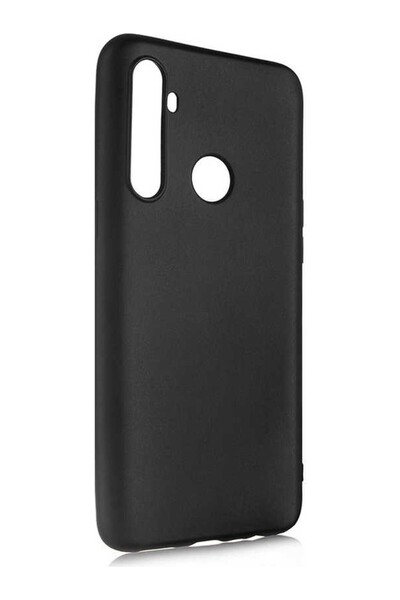 tekno grup Realmi 6i Kılıf Mat Premium Silikon Kılıf Siyah + Nano Ekran Koruyucu