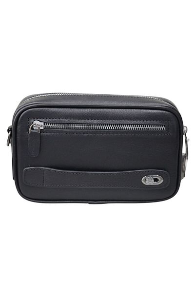GUARD Crystal Black Genuine Leather Encrypted Handbag
