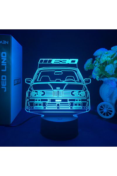 Choice USB Plug YD-4680 Sports Car 3d Illusion Lamp for Kids Bedroom Decor Nightlight Touch Sensor Atmosphe