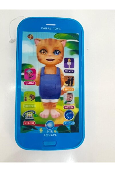 KİNKU Kinku Oyuncak dokunmatik eğitici kedili telefon mavi ışıklı  sesli müzikli telefon