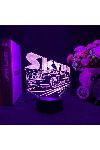 Choice USB Plug YD-4859 Sports Car 3d Illusion Lamp for Kids Bedroom Decor Nightlight Touch Sensor Atmosphe