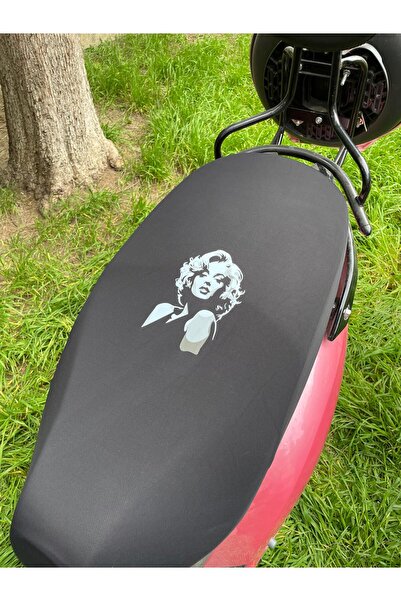 Loryma غطاء مقعد دراجة نارية من مارلين مونرو باللون الأسود