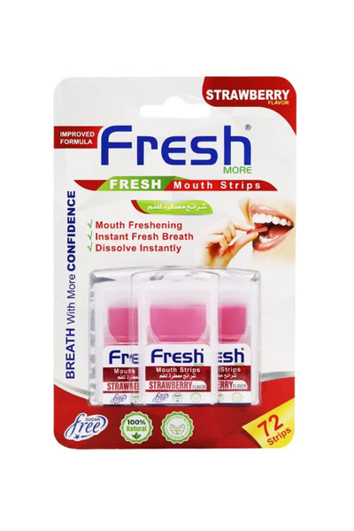 Fresh فريش مور شرائح معطرة للفم بنكهة الفراولة - 72 شريحة