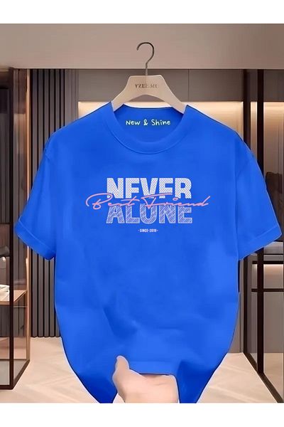 New Shine 1 tricou este un cadou pentru achiziții de 6 și mai sus în coș - Tricou oversize cu imprimeu Never Alone