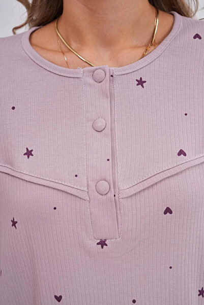 NightLove %100 Pamuk Büyük Beden Pijama Takımı Mecit Pijama 6150