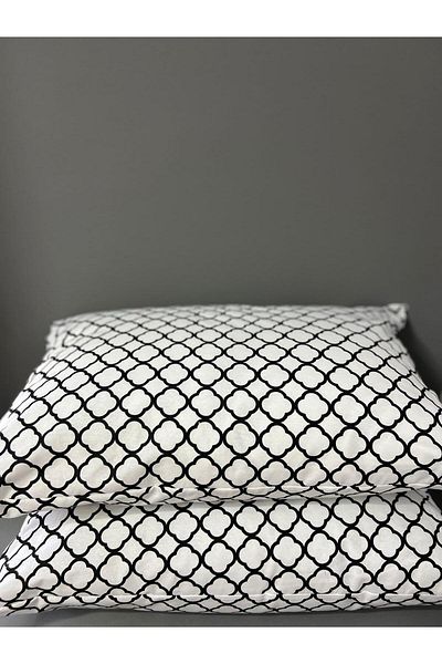 Belsina Home 2 Μαξιλαροθήκες 50x70 με μοτίβο λευκής αλυσίδας με φερμουάρ