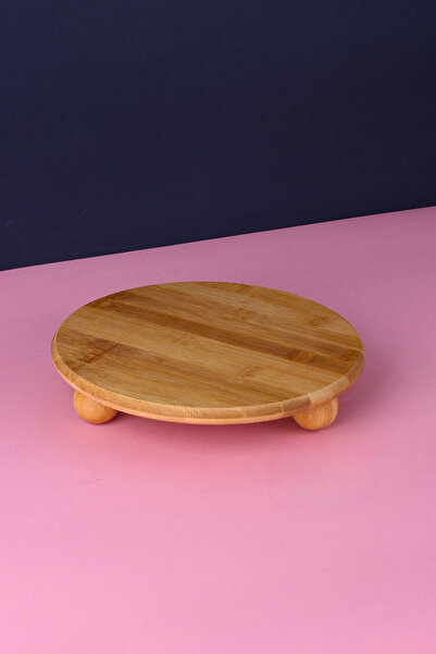 Woodcept Bamboo Ball Shoes 2Pcsset, Round Cake, Cake Presentation, Serving Stand and Organizer Stand