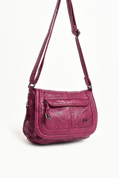 yuzuco Geantă de umăr din piele artificială violet (Model: 571-11-13E)