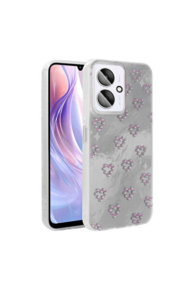 Hatreds Xiaomi Poco C65 Kılıf Kamera Koruma Çıkıntılı Kurdele Taşlı Tasarımlı...