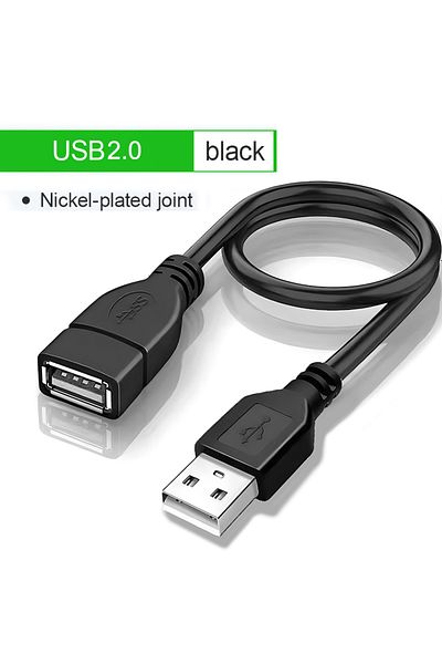 Choice كابل تمديد USB 2.0 أسود بطول 1.5 متر، 0.5 متر، 1 متر، 1.5 متر، USB 3.0 2.0 ذكر إلى أنثى، نقل بيانات سريع