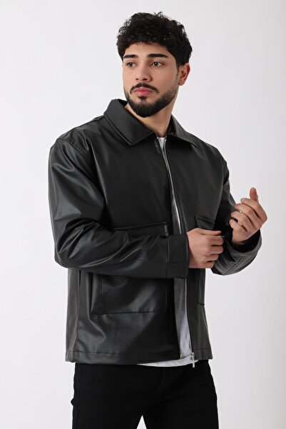 Stilkombin Παλτό από συνθετικό δέρμα με γιακά με τσέπη PLDP 2997_50444