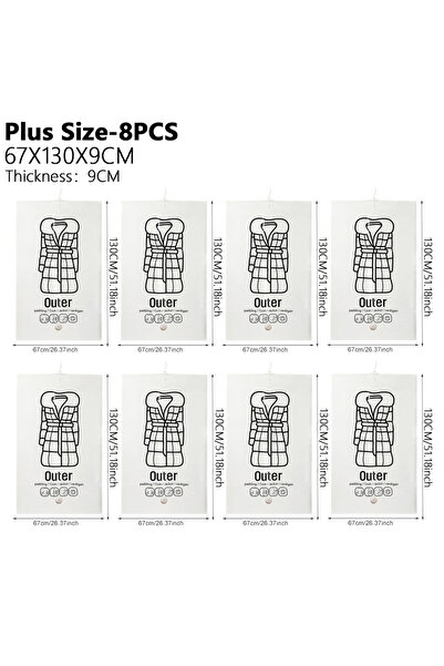 Choice Plus Size-8PCS SoftAura Hanging Vacuum Storage Bag Transparent Clothes...