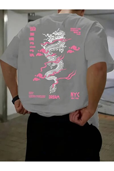 AZIZI TEKSTIL Ανδρικό μπλουζάκι με στάμπα με στρογγυλή λαιμόκοψη, άνετο κοντο...