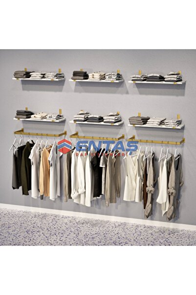 RAF MARKETİ 250*H:220,Giyinme Odası Rafı,Askılık Sistemi, Mağaza Raf Sistemi,Butik Raf Sistemi