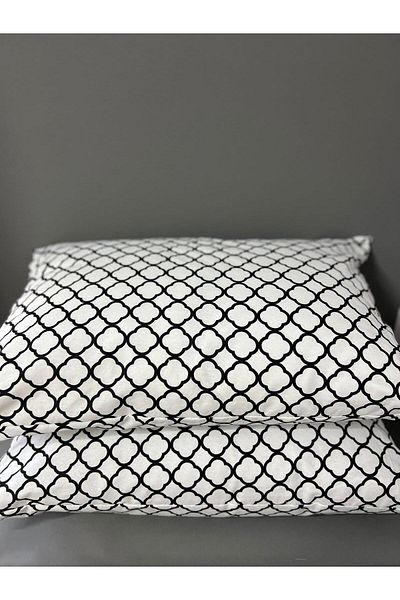 Belsina Home 2 Μαξιλαροθήκες 50x70 με μοτίβο λευκής αλυσίδας με φερμουάρ