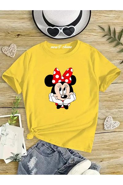 New Shine 1 tricou este un cadou pentru achiziții de 6 și mai sus în coș - Tricou pentru copii oversize cu imprimeu Minnie