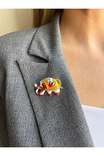 Bijou Luz Renkli Fil Figürlü Broş