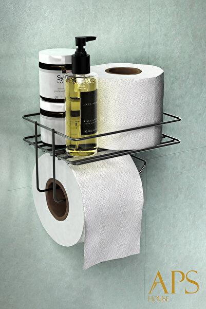 Home APS lepljiva polica, crni držač toalet papira, metalni držač toalet papi...