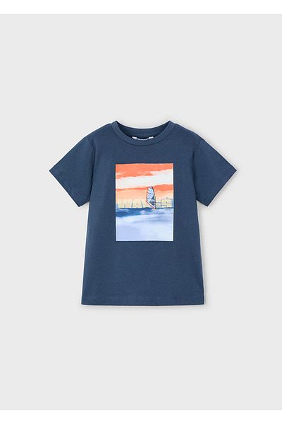 MAYORAL Boys Windsurfing 2 T-Shirt Set Navy Blue-White