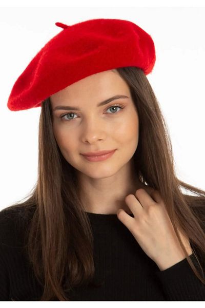 ergül çanta Women's French Painter Felt Set of 2 Suit Beret