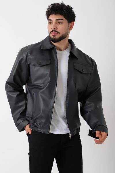 Stilkombin Παλτό από συνθετικό δέρμα με ελαστικό κάλυμμα μέσης PLDP 2998-50447