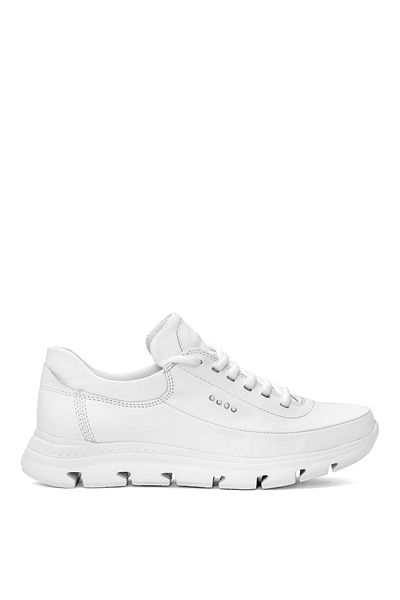 Mammamia Women's White Genuine Leather Casual Shoes D25Ya-3395