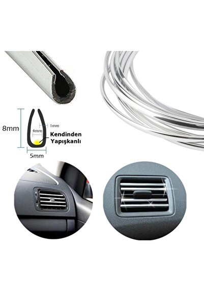 Oto Aksesuarcım U Tip Snap Ventilation Nickel Plated Strip Slat Thin 5 Meters...