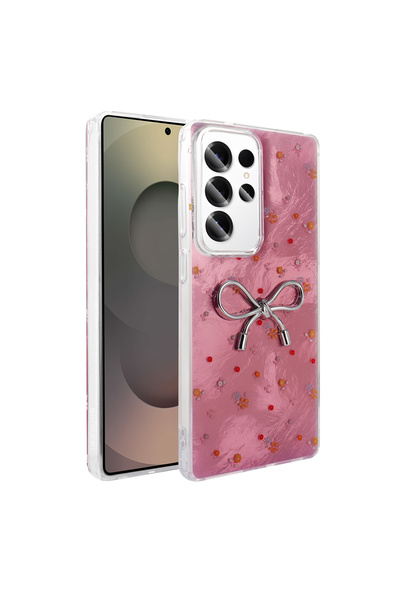 zore حافظة لهاتف Galaxy S24 Ultra مع غطاء حماية من السيليكون Zore Ponti - ورد...