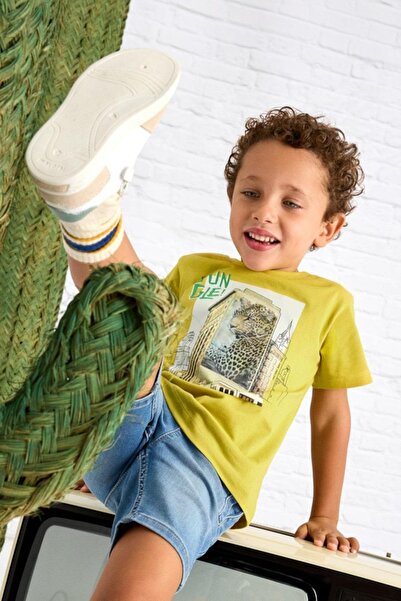 MAYORAL Boy's 3-9 Years Old 3D Printed Kısakol T-Shirt 3043 Mustard