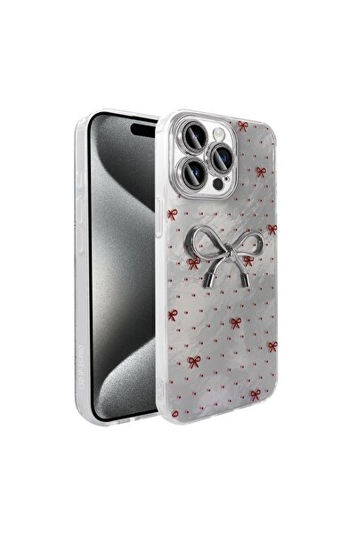 noktaks iPhone 15 Pro Compatible Case with Camera Protection Figured Protective Ponti Silicone Cover-Light Blue-T36588