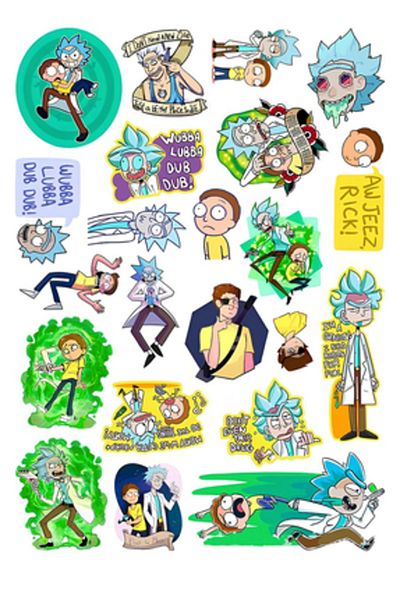 Sticksy Rick and Mortysticker Phone Laptop Notebook Tablet Notebook Flask Sticker Sticker St340