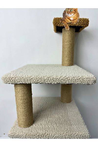 Komano Pontika Plush Textured Soft 3 Layer Kitten Cat Scratching Board 46 cm Soft Loved Colors