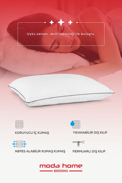 moda home bedding 2 Pieces Nano Gel Goose Feather Effective Microgel Filled Orthopedic Pillow
