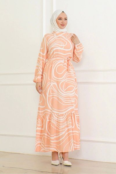 Neva Style Viscose Yavruağzı - Φόρεμα με ρίγες