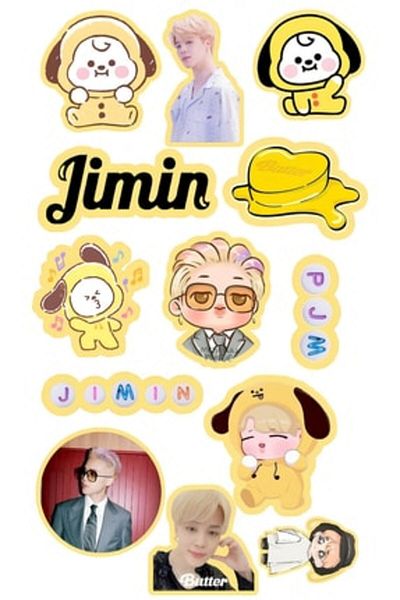 Sticksy Bts Jimin Stickerphone Laptop Notebook Tablet Notebook Flask Sticker Sticker St148