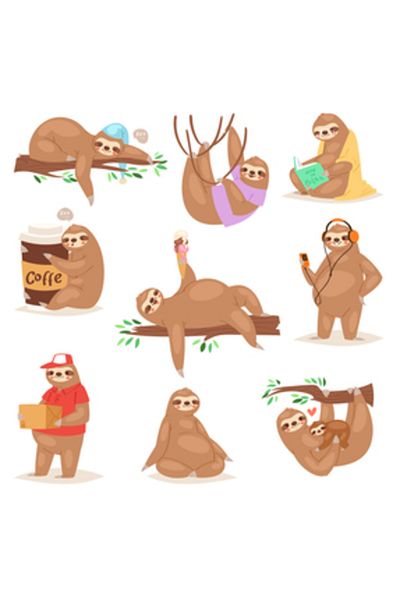 Sticksy Sloth Animalsticker Phone Laptop Notebook Tablet Notebook Flask Sticker Sticker St317