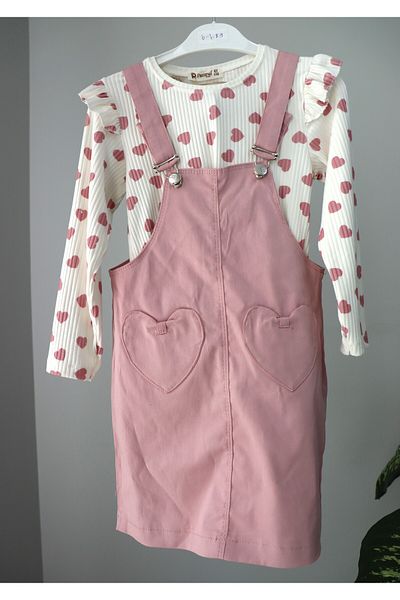 GÜL Baby Girl's Heart Salopet Jile Suit