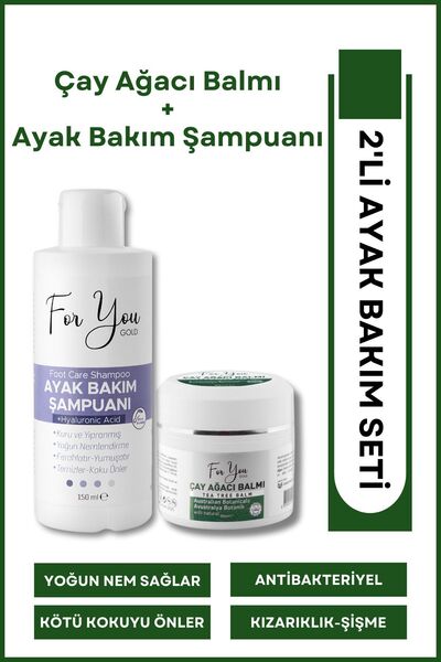 For You Gold Ayak Bakım Şampuanı + Çay Ağacı Balmı (tırnak Mantarı-koku-kaşın...