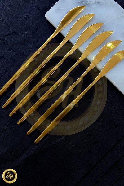 Snow Homs 6 Pieces Steel Gold Dinner Knife Stainless |   6 Piece Luxury Dinner Knife Set Stainless
