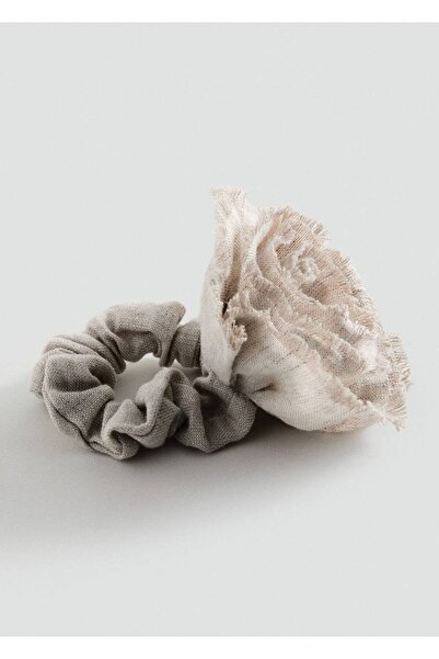 MANGO Woman Elastica de păr cu flori de in