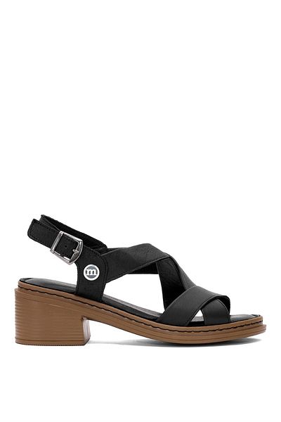 Mammamia Sandale de damă cu toc negru - piele naturală D25YS-2560
